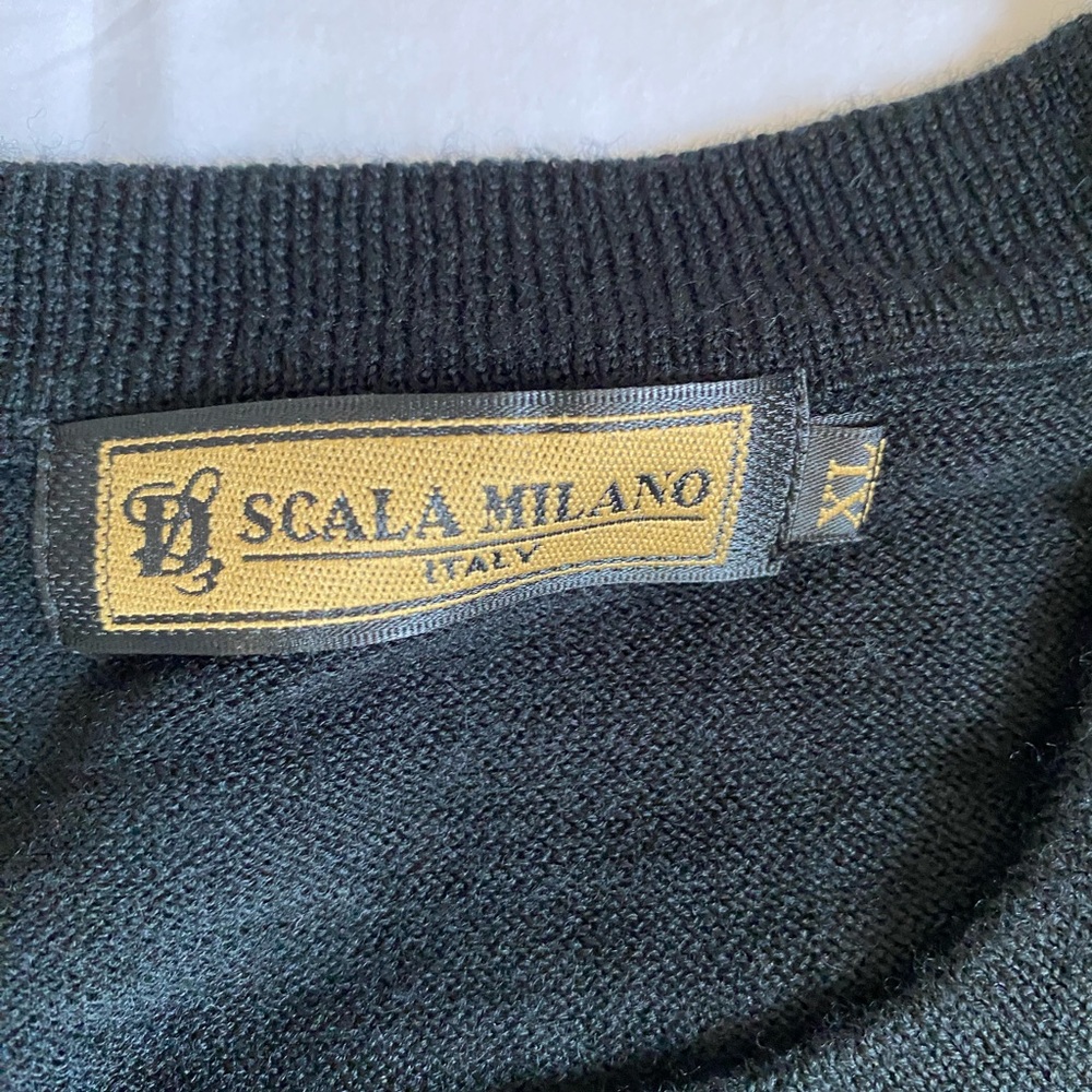 Old Money Mens Black Crewneck Knit Sweater Extra Large Wool Blend Minimalist - Picture 15 of 15